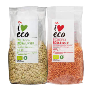 Ekologiški lęšiai I LOVE ECO, 400 g (2 rūšys) Ekologiški lęšiai I LOVE ECO, 400 g (2 rūšys)