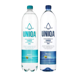 Mineralinis vanduo UNIQA, 1,5 l (2 rūšys) Mineralinis vanduo UNIQA, 1,5 l (2 rūšys)