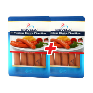 Virtos pieniškos VILNIAUS EKSTRA dešrelės BIOVELA, 260 g