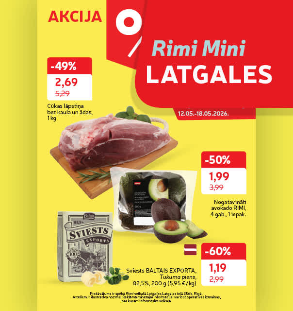 Rimi Mini Latgales 256b akciju buklets 12.05.-18.05.2026.