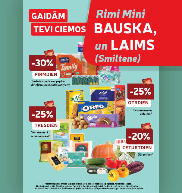 Rimi Mini Bauska un Rimi Mini Smiltene akciju buklets 27.04.-21.06.2026.
