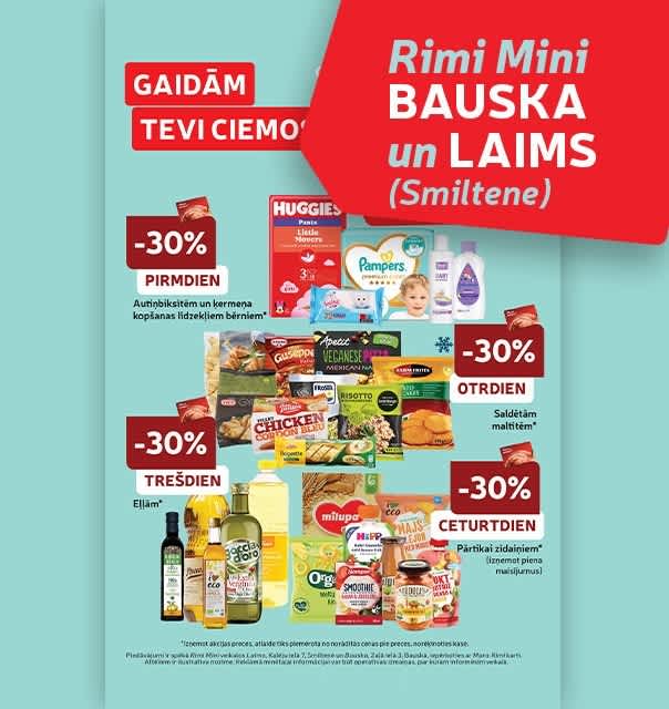 Rimi Mini Bauska un Rimi Mini Smiltene akciju buklets 02.03.-26.04.2026.