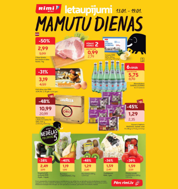 Mini Rimi akciju buklets 13.01.-19.01.2026.