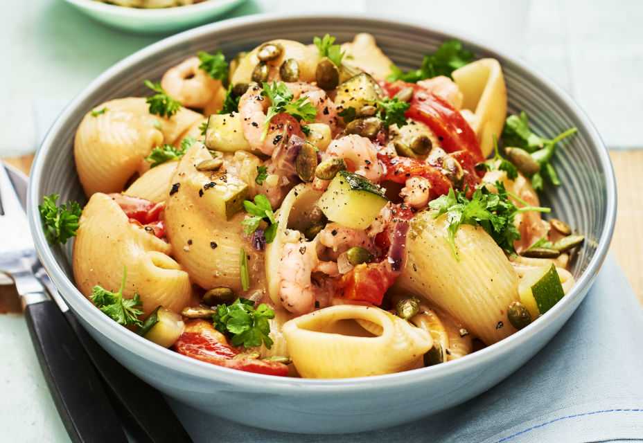 Krevetipasta suvikõrvitsa ja valge veiniga