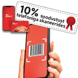 Tee 3 ostu skaneerides tooteid telefoniga ja saad auhinnaks ostu -10% soodsamalt