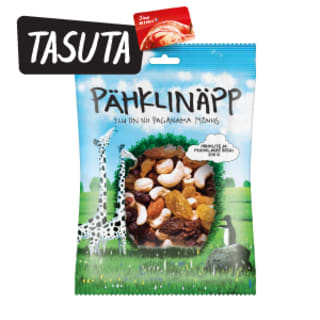 Osta 20€ eest Pähklinäpp tooteid ja saad TASUTA pähklite ja puuviljade segu 200g. 
