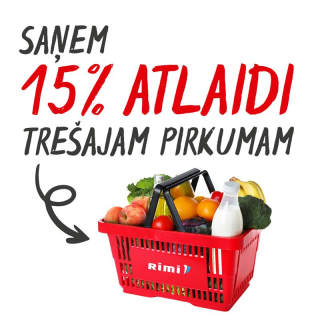 TIKAI Rimi Teika Plaza un Rimi Mežaparks - saņem -15% trešajam pirkumam