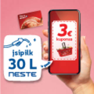 Pilkis „Neste“ su „Mano Rimi“ kortele ir gauk 3 EUR kuponą!