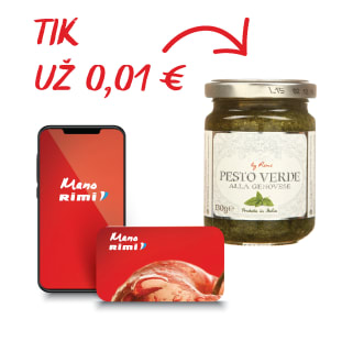 Pirk 5 „Selection by Rimi“ produktus ir pasiimk pesto padažą už 0,01 €.
