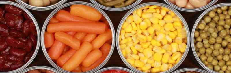 Canned, steamed and dried vegetables.