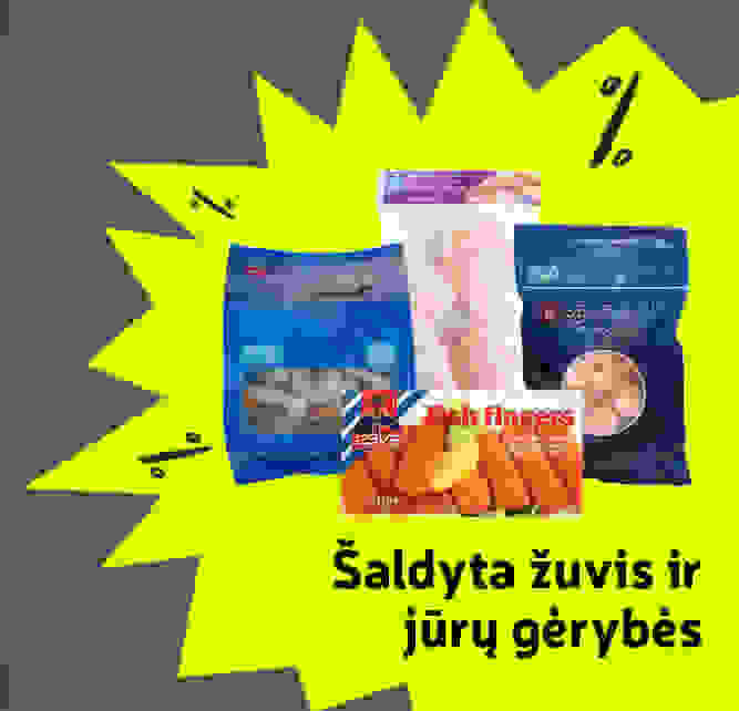 Šaldyta žuvis ir jūrų gėrybės  -30 %