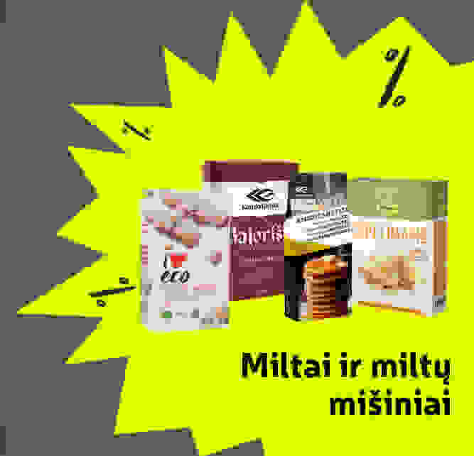 Miltai ir miltų mišiniai  -30 %