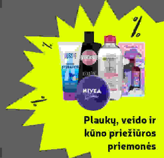 Plaukų, veido ir kūno priežiūros priemonės -40 %