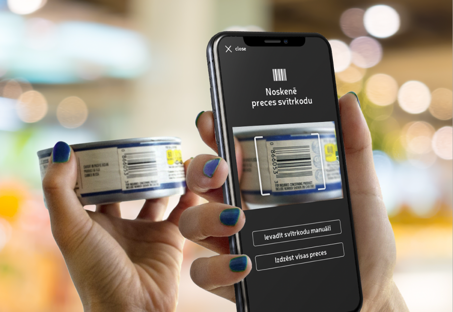 Lejuplādē Rimi lietotni un ērti skenē produktus