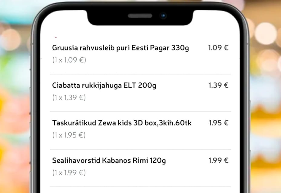 3. Kontrolli kaupade nimekirja