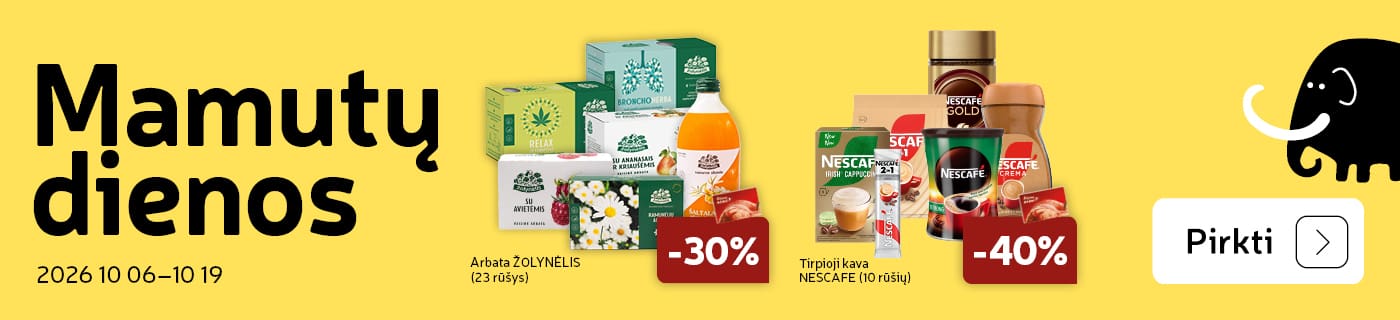 Arbata ŽOLYNĖLIS  (23 rūšys) ir Tirpioji kava  NESCAFE (10 rūšių)