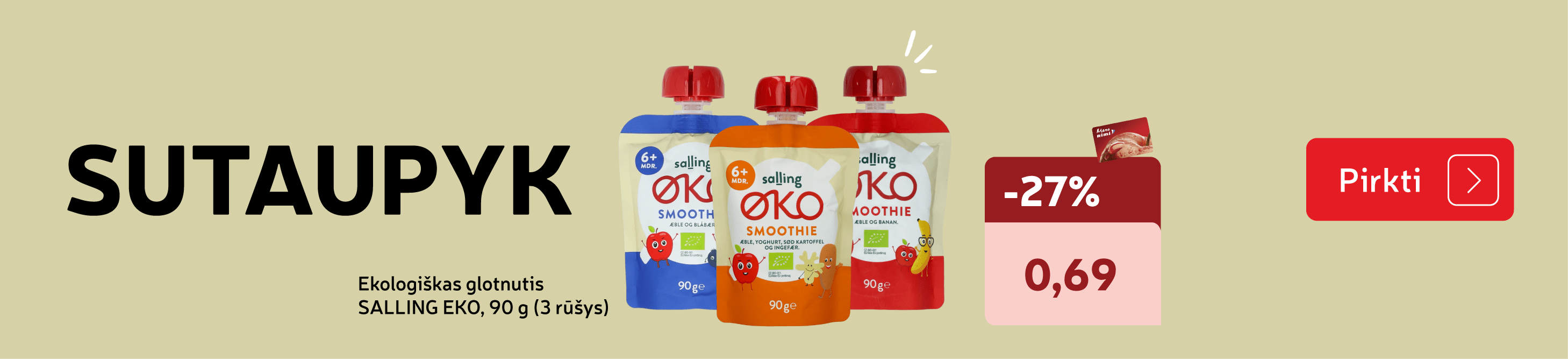 Ekologiškas glotnutis SALLING EKO,  90 g (3 rūšys)