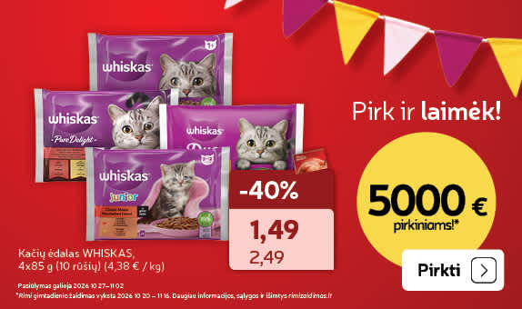 Kačių ėdalas WHISKAS,  4x85 g (10 rūšių)