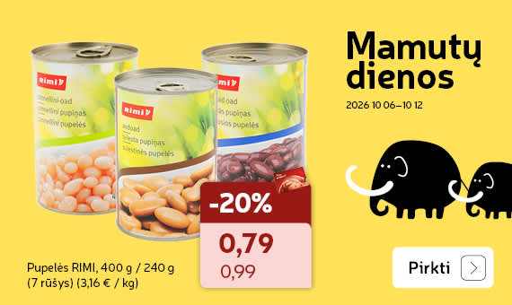 Pupelės RIMI, 400 g / 240 g   (7 rūšys)