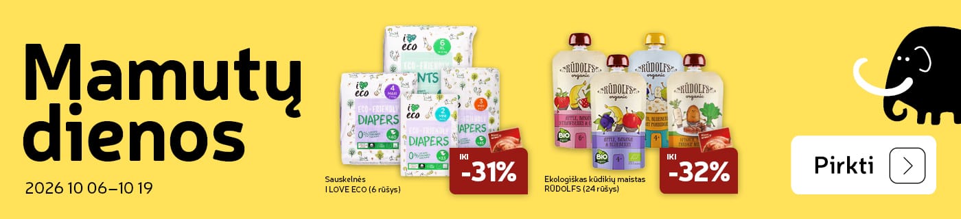 I LOVE ECO (6 rūšys) ir Ekologiškas kūdikių  maistas RŪDOLFS  (24 rūšys)