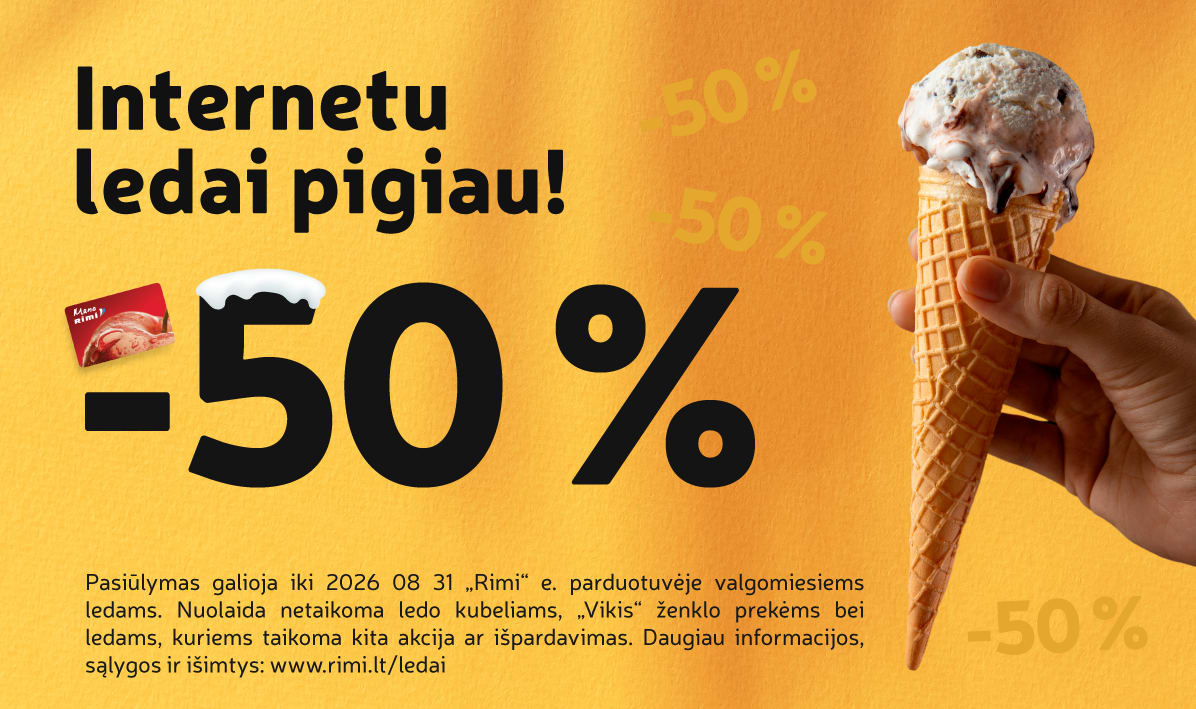 Valgomiesiems ledams -50 % nuolaida