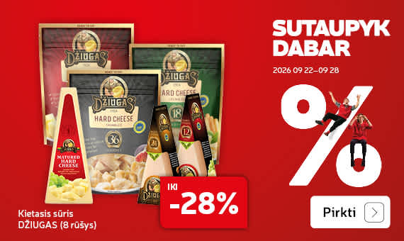 Kietasis sūris DŽIUGAS (8 rūšys) iki -28%
