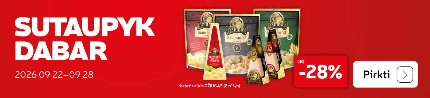 Kietasis sūris DŽIUGAS (8 rūšys) iki -28%