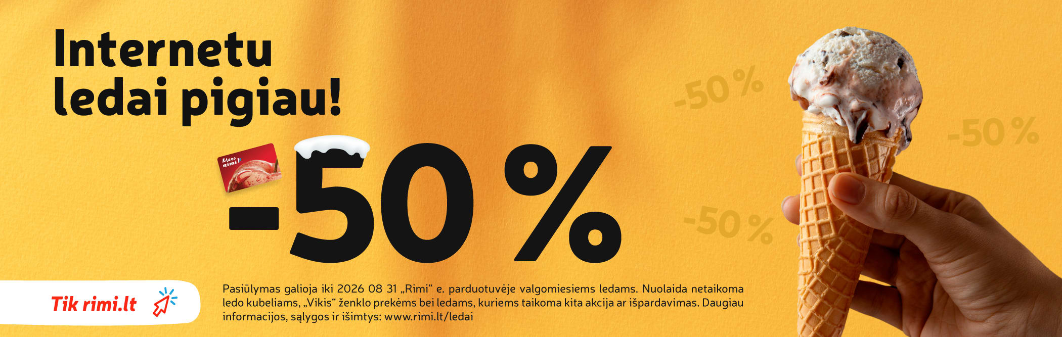 Valgomiesiems ledams -50 % nuolaida