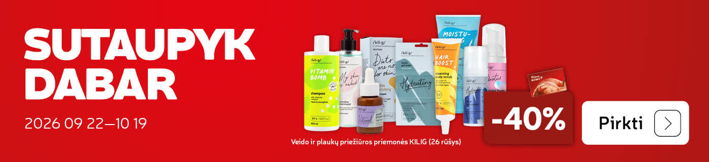 Veido ir plaukų priežiūros priemonės KILIG (26 rūšys) -40%