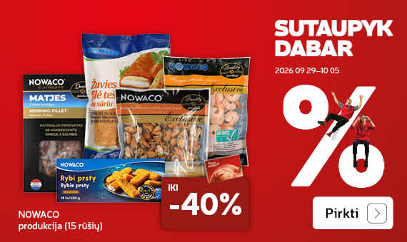 NOWACO produkcija (15 rūšių) iki -40%
