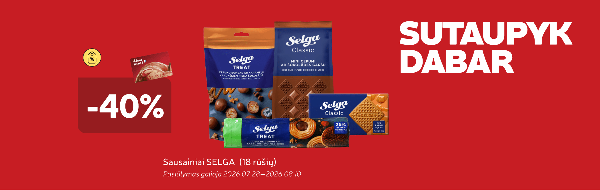 Sausainiai SELGA  (18 rūšių) -40%