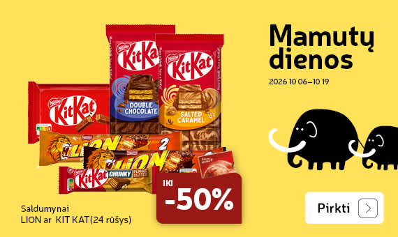 Saldumynai LION   ar KIT KAT (24 rūšys)