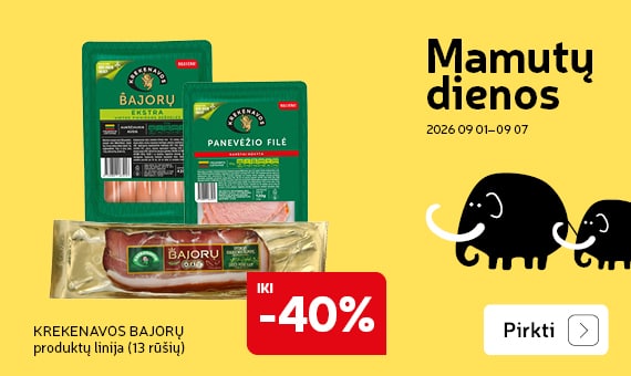 KREKENAVOS  BAJORŲ produktų  linija (13 rūšių)