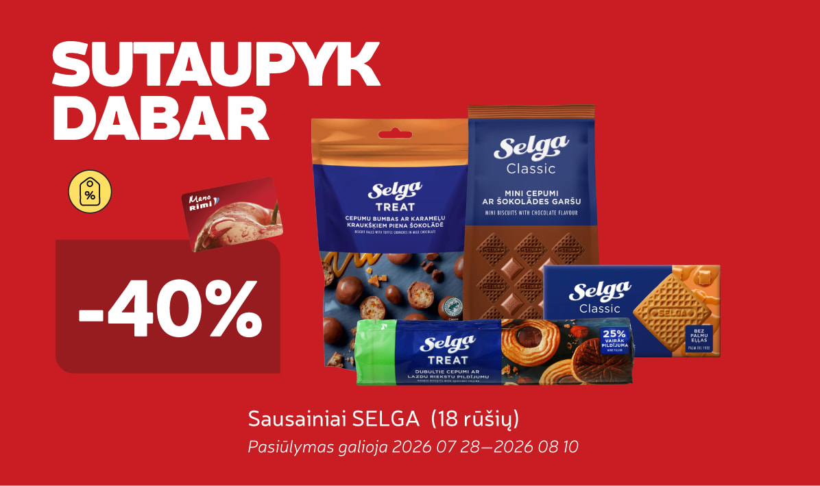 Sausainiai SELGA  (18 rūšių) -40%