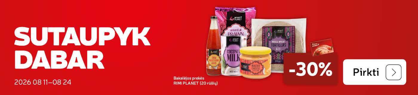 Bakalėjos prekės RIMI  PLANET (20 rūšių)