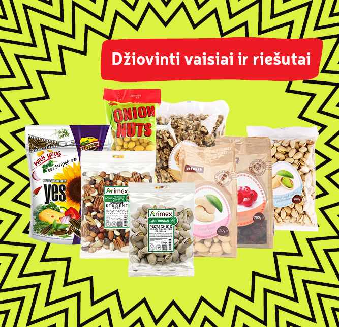 Džiovinti vaisiai ir riešutai