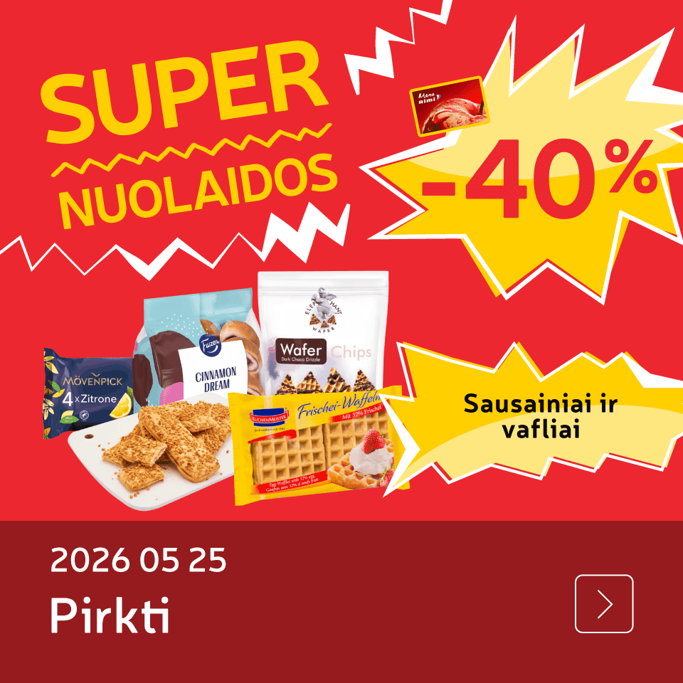 Sausainiai ir vafliai 40%