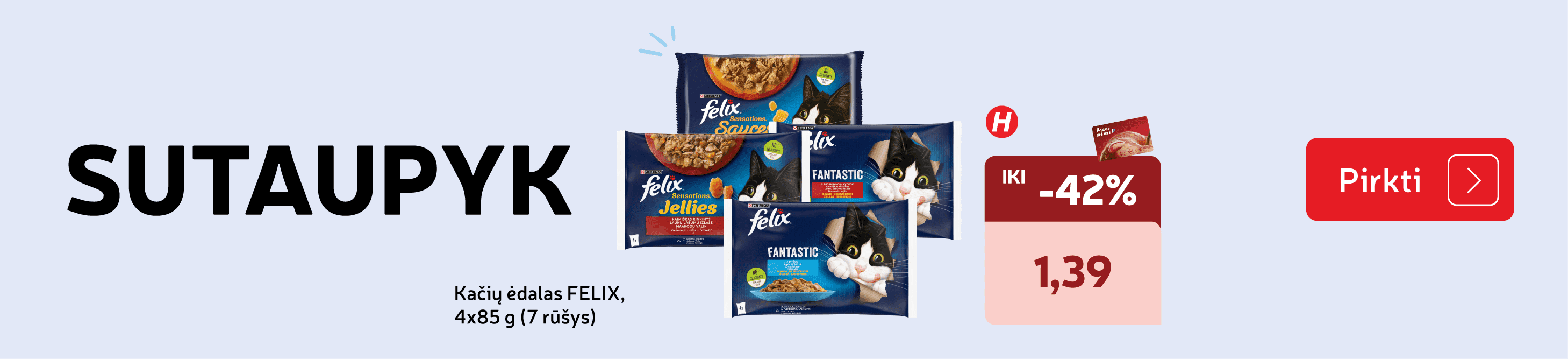 Kačių ėdalas FELIX, 4x85 g(7 rūšys)