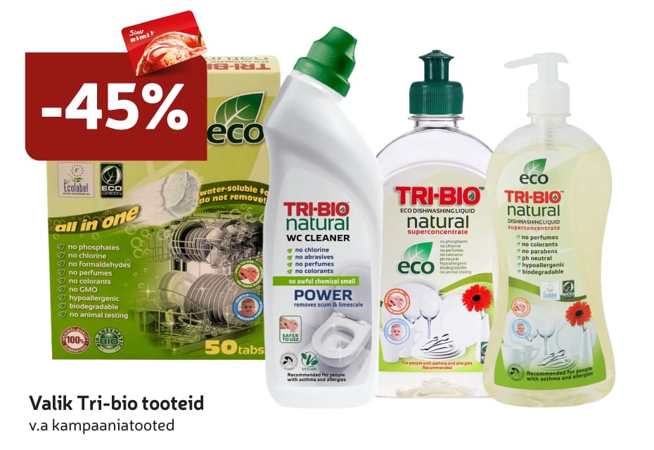 E-smaspäeva pakkumised - Tri-Bio ökoloogilised puhastusvahendid