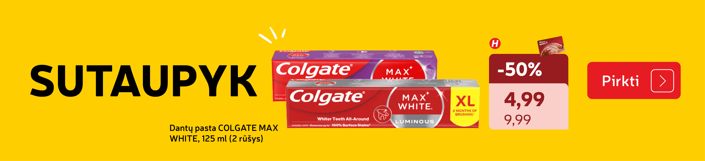 Dantų pasta COLGATE MAX WHITE, 125 ml (2 rūšys)