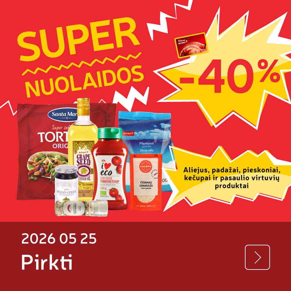 Aliejus, Padažai, prieskoniai, kečupai ir Pasaulio virtuvių produktai 40%