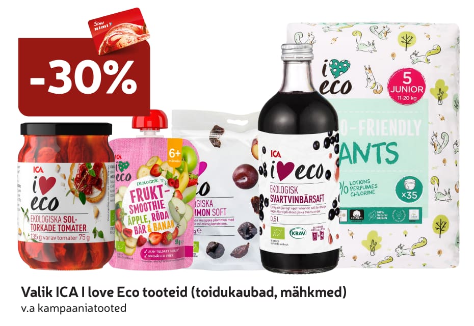 Valik ICA I love eco (toidukaubad, mähkmed) -30%