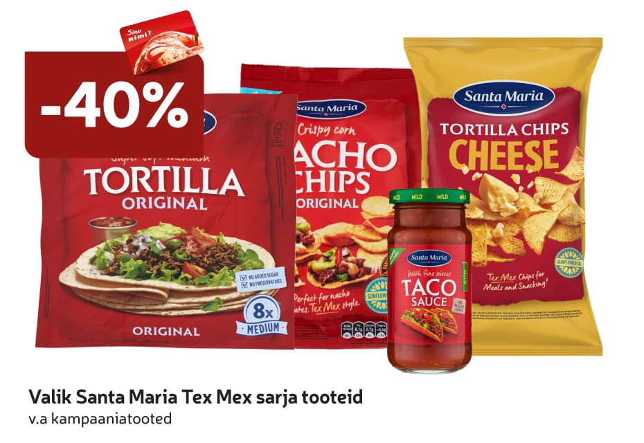 E-smaspäeva pakkumised - Santa Maria Tex Mex