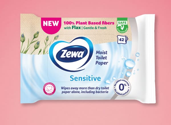 Niiske tualettpaber Zewa Sensitive, 42 tk