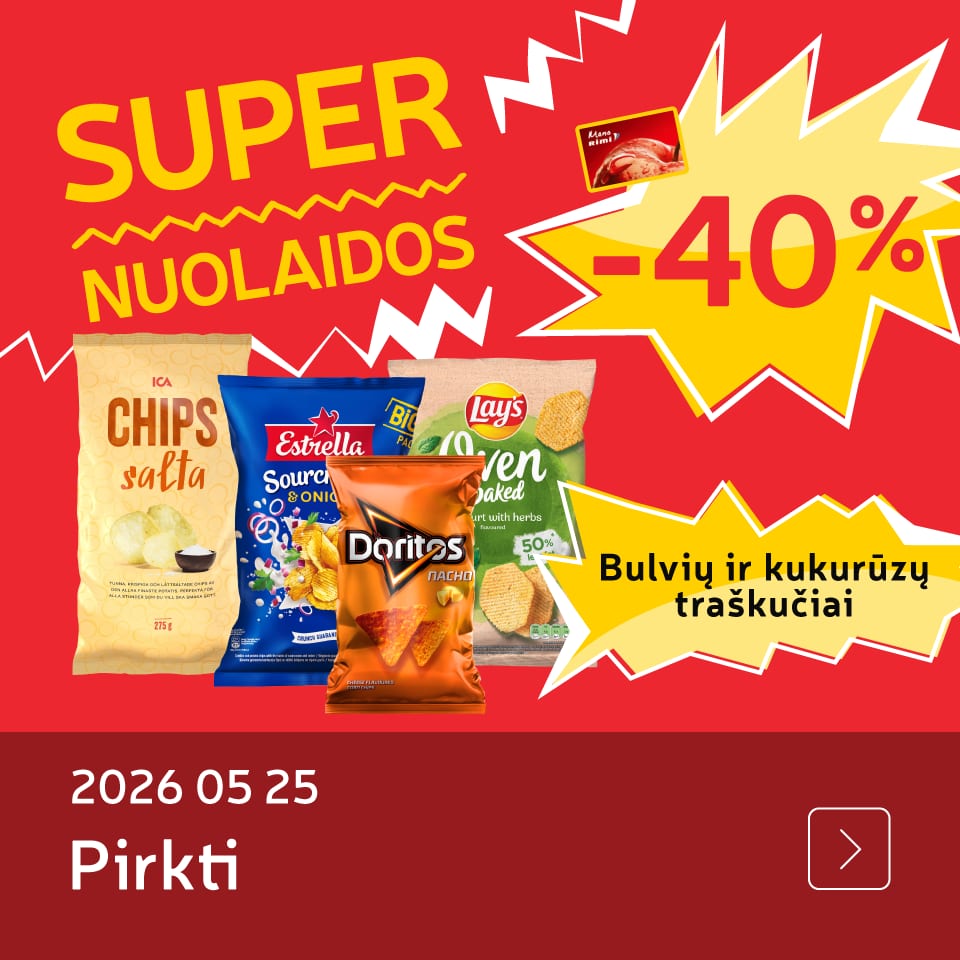 Bulvių ir kukurūzų traškučiai 40%