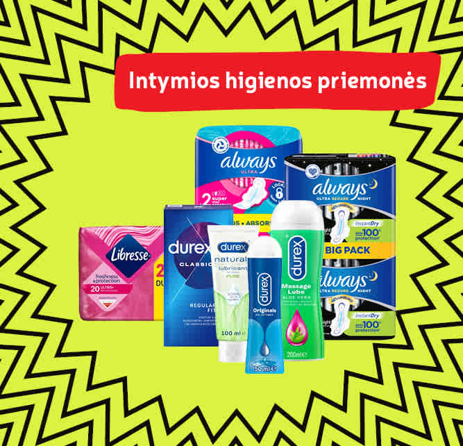 Intymios higienos priemonės -30 %