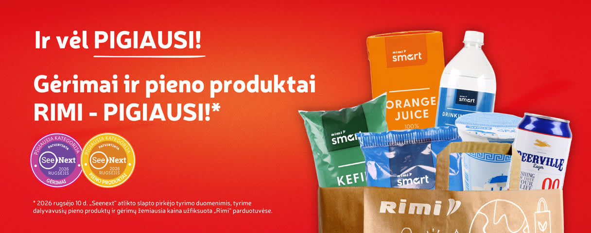 Apsipirk protingai – rask geriausius pasiūlymus ir akcijas RIMI